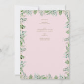 Invitation Mariage de la messe nuptiale catholique rose-rouss (Dos)