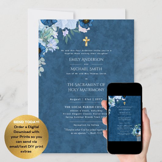 Invitation Mariage de la Messe Nuptiale Catholique Rustique