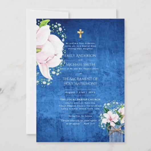 Invitation Mariage de la Messe Nuptiale Catholique Rustique (Devant)