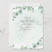 Invitation Mariage de la messe nuptiale Feuille (Dos)