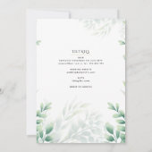 Invitation Mariage de la messe nuptiale Feuille (Dos)