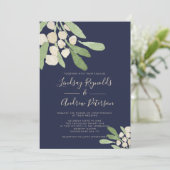 Invitation Mariage de la Mistletoe marine et verte (Debout devant)