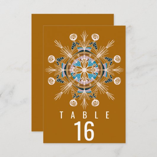 Invitation Mariage de la moutarde de Mandala en Bohême (Devant / Derrière)