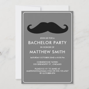 Invitation Mariage de la Mustache noire de la fête de bachelo