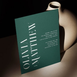 Invitation Mariage de la nature vert sarcelle foncé Photo +