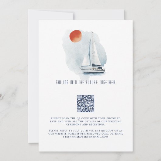 Invitation Mariage de la navigation dans l'avenir (Dos)