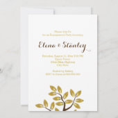 Invitation Mariage de la partie de fiançailles d'or (Dos)