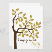 Invitation Mariage de la partie de fiançailles d'or (Devant / Derrière)