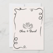 Invitation Mariage de la partie de l'engagement avec main fan (Dos)