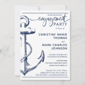 Invitation Mariage de la partie d'engagement Ancre nautique (Devant)