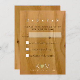 Invitation mariage de la partie des grains de bois rustique r
