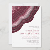 Invitation Mariage de la Parties scintillant de la géode Agat (Devant)