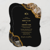 Invitation Mariage de la Parties scintillant de la géode d'âg (Devant / Derrière)