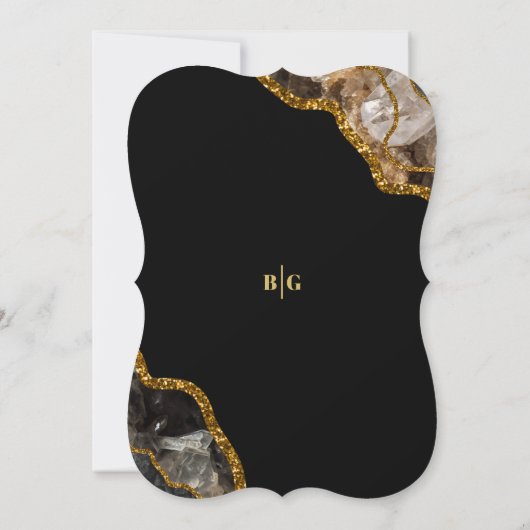 Invitation Mariage de la Parties scintillant de la géode d'âg (Dos)