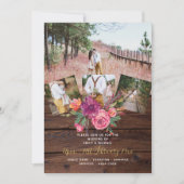 Invitation Mariage de la PHOTO COLLAGE de Bourgogne Rustique (Devant)