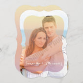 Invitation Mariage de la photo en forme de coucher de soleil  (Devant / Derrière)