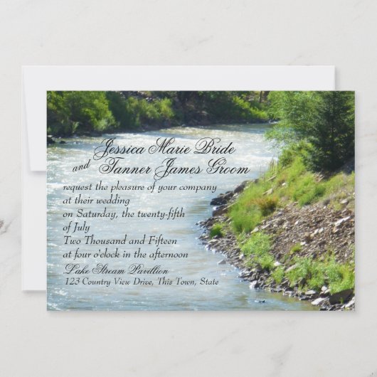 Invitation Mariage de la photographie du lac Stream Nature (Devant)