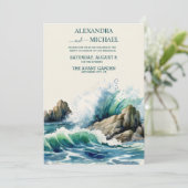 Invitation Mariage de la plage côtière Ocean Beach (Debout devant)