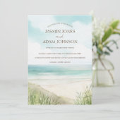 Invitation Mariage de la plage d'aquarelle tropicale (Debout devant)