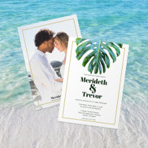 Mariage de la plage de photo moderne Tropical Leaf