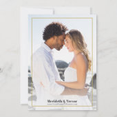 Invitation Mariage de la plage de photo moderne Tropical Leaf (Dos)