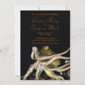 Invitation Mariage de la plage d'Octopus profonde (Devant)