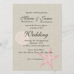 Invitation Mariage de la plage et de Burlap Starfish