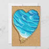 Invitation Mariage de la plage et du coeur de sable (Dos)