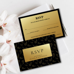 Invitation Mariage de la plume d'or moderne choix de repas RS
