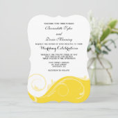 Invitation Mariage de la poignée florale jaune invite (Debout devant)