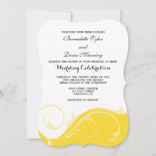 Invitation Mariage de la poignée florale jaune invite