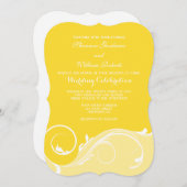 Invitation Mariage de la poignée florale jaune invite (Devant / Derrière)