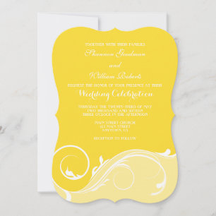 Invitation Mariage de la poignée florale jaune invite
