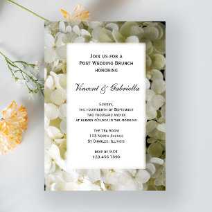 Invitation Mariage de la Poste à fleurs d'Hydrangea Blanc Bru