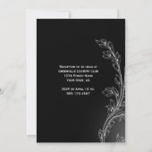 Invitation Mariage de la poste de de fleurs blanches noires (Dos)