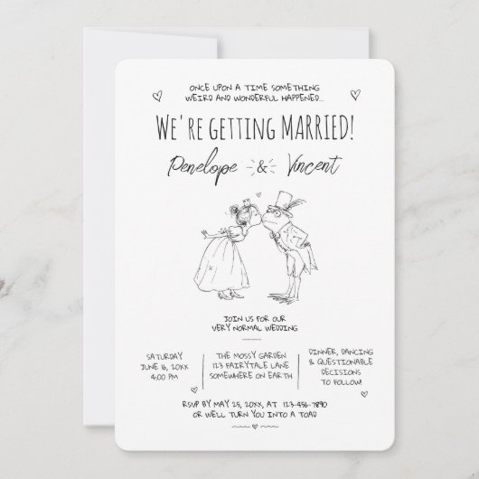 Invitation Mariage de la Princesse et la Grenouille (Devant)