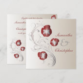 Invitation Mariage de la rançon rouge et argent (Devant / Derrière)
