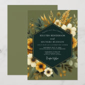 Invitation Mariage de la récolte de sauge et de souci (Devant / Derrière)