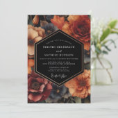 Invitation Mariage de la récolte florale ambre (Debout devant)