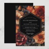 Invitation Mariage de la récolte florale ambre (Devant / Derrière)