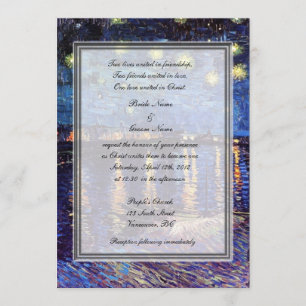 Invitation mariage de la religion, nuit étoilée de van Gogh