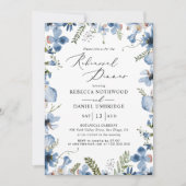 Invitation Mariage de la répétition moderne Floral bleu (Devant)