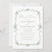 Invitation Mariage de la répétition verte de l'ère victorienn (Devant)