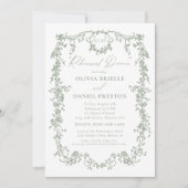 Invitation Mariage de la répétition verte de l'ère victorienn (Devant)