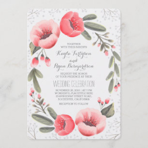 Invitation Mariage de la respiration de la couronne de fleurs