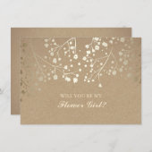 Invitation Mariage de la respiration de l'or bébé Flower Invi (Devant / Derrière)