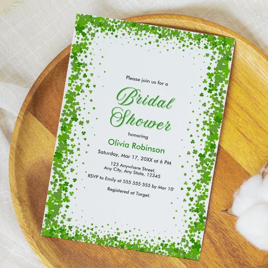 Invitation Mariage de la Saint-Patrick Fête de Fiançailles au