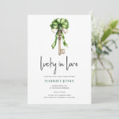Invitation Mariage de la Saint-Patrick Or Clé et Trèfle (Debout devant)