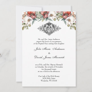 Invitation Mariage de la Sainte Famille Florale Catholique