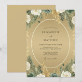 Invitation Mariage de la Sauge au feuillage de Moutarde (Devant / Derrière)